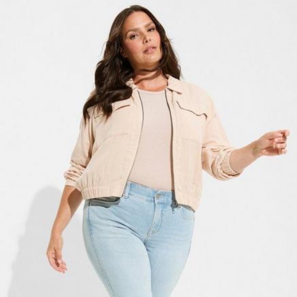 New! Torrid sz 4 Double Gauze Zip Front Jacket‎ 4X